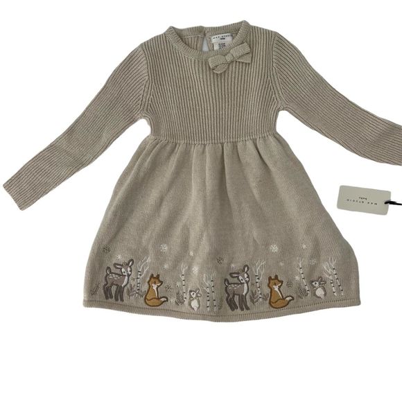 Max Studio Other - Max Studio Baby Beige Woodland Themed Sweater Dress